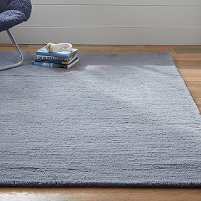 Ribbed Wool Rug - Slate Blue