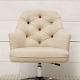 Video 1 for Velvet Tufted Swivel Desk Chair