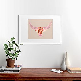 Floral Longhorn Art