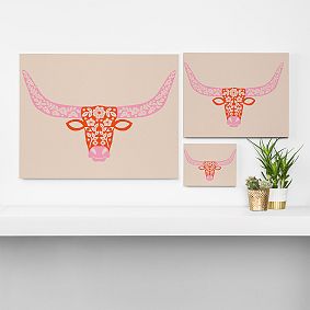Floral Longhorn Art