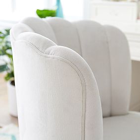 Lustre Velvet Linen Channel Stitch Swivel Desk Chair