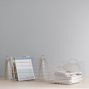 Metallic Wire Baskets, Set of 2