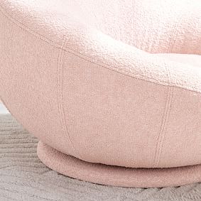 Open Box:  Chunky Boucle Blush Groovy Swivel Chair