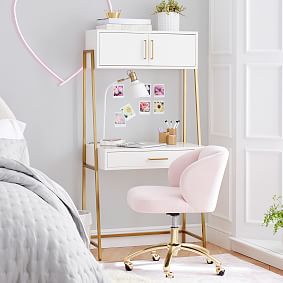 Open Box:  Performance Everyday Velvet Rose Wingback Swivel Desk Chair