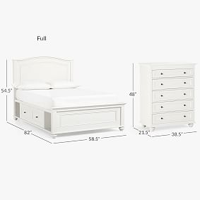 Chelsea Storage Bed &amp; 5-Drawer Tall Dresser Set - Simply White