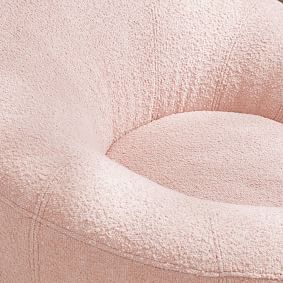 Open Box:  Chunky Boucle Blush Groovy Swivel Chair