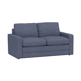 Open Box:  Grove Sleeper Sofa, Enzyme Washed Canvas Storm Blue