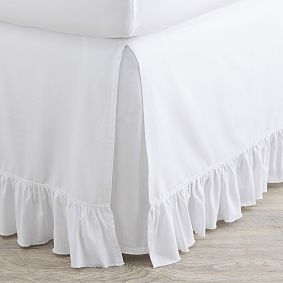 Washed Cotton Ruffle Organic Bedskirt