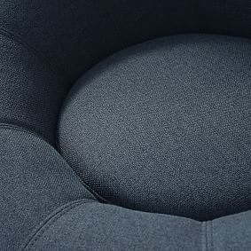 Basketweave Indigo Groovy Swivel Chair