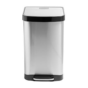 50L Stainless Steel Step Trash Can with Lid