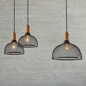 Mesh Metal Hanging Pendant (10"-13")