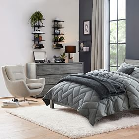 Bouclé Twill Gravel Lennon Lounge Chair