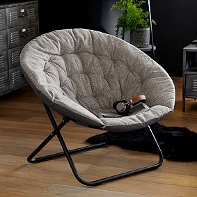 Chenille Crossweave Platinum Hang-A-Round Chair