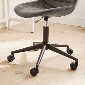 Textured Faux Suede Charcoal Aiden Swivel Desk Chair