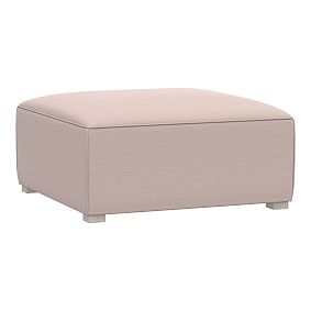 Open Box: Riley Ottoman - Lustre Velvet Dusty Blush