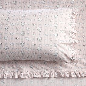 Hello Kitty&reg; & Friends Organic Stripe Ruffle Sheet Set
