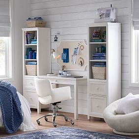 Beadboard Writing Desk &amp; Bookcase Set (83"&ndash;92")