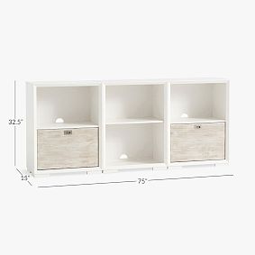 Callum 2-Drawer Bookcase with Cubbies (75")