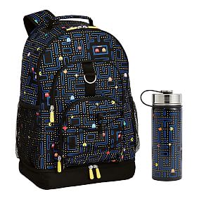 PAC-MAN Backpack &amp; Slim Water Bottle Bundle