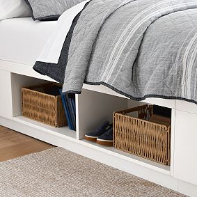 Stack Me Up Platform Storage Bed &amp; Mixed Shelf Bookcase Set