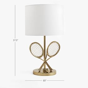 Gold Tennis Racket Table Lamp (18")