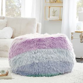 Large Jumbo Channel Rainbow Bean Bag Chair