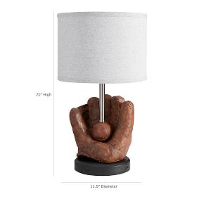 Baseball Table Lamp with USB (20")