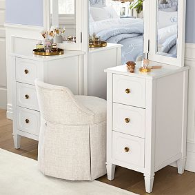 Kennedy Pleated Swivel Vanity Stool