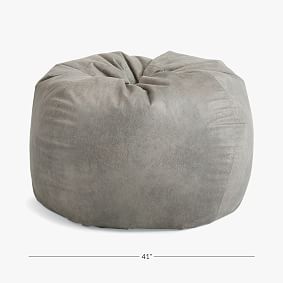 Large Textured Faux-Suede Storm Bean Bag Chair