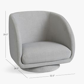 Chenille Washed Light Gray Reece Lounge Chair