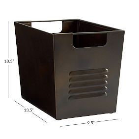 Black Metal Locker Storage Bin