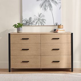Kearny 6-Drawer Wide Dresser (56w x 18.5d")