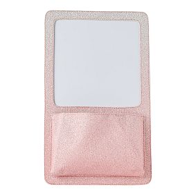 Blush Ombre Glitter Fabric Locker Pocket With Dry Erase