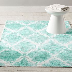 Tie-Dye Lattice Washable Rug, 4x6