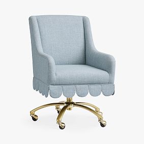 Scalloped Fringe Swivel Desk Chair