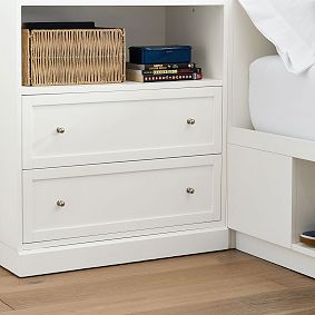 Stack Me Up Storage Bed, 2 Two Drawer, 2 Cubby Bookcase Tower Set