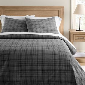 Stone Plaid Duvet Cover