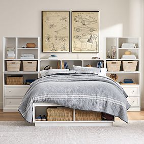 Stack Me Up Storage Bed, 2 Mixed Shelf, 2 Drawer Bookcase Tower Set