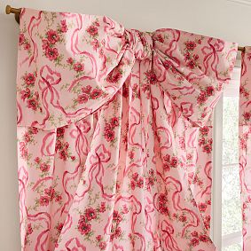 LoveShackFancy Fête de L'eau Oversized Bow Light-Filtering Curtain