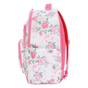 LoveShackFancy Pink Floral Ribbon Backpack and Slim Water Bottle Bundle