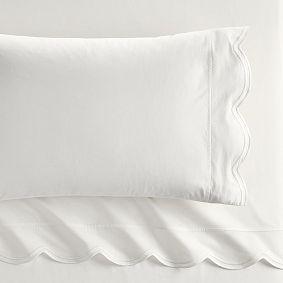 LoveShackFancy Embroidered Scallop Sheet Set