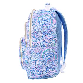 Lilly Pulitzer Happy As A Clam Backpack and Slim Water Bottle Bundle