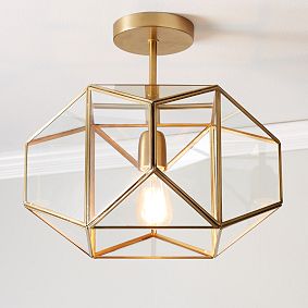 Metal and Glass Flush Mount (16")