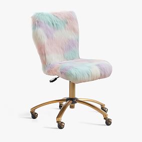 Open Box:  Unicorn Faux-Fur Airgo Swivel Desk Chair