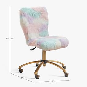 Open Box:  Unicorn Faux-Fur Airgo Swivel Desk Chair
