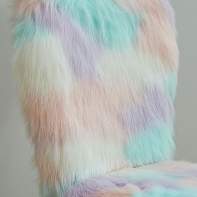Open Box:  Unicorn Faux-Fur Airgo Swivel Desk Chair