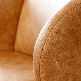 Open Box:  Vegan Leather Caramel Wingback Swivel Desk Chair