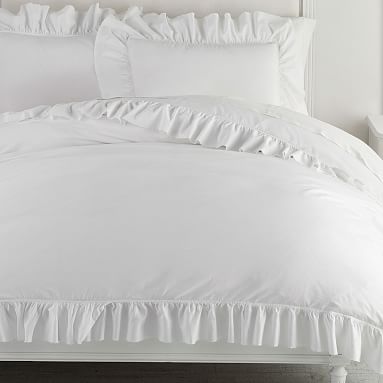 Washed Cotton Ruffle Organic Duvet Cover