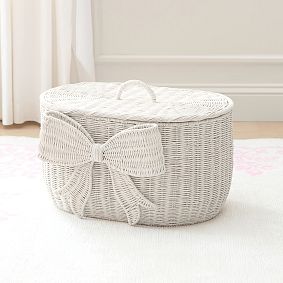 LoveShackFancy Woven Bow Lidded Trunk (23"x 15")