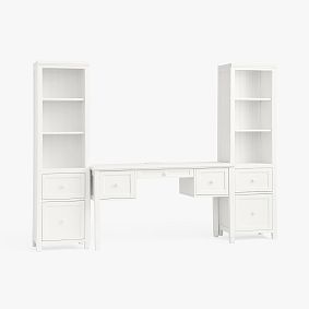 Beadboard Smart Small Space Storage Desk &amp; Bookcase Set (94.5"&ndash;103.5")